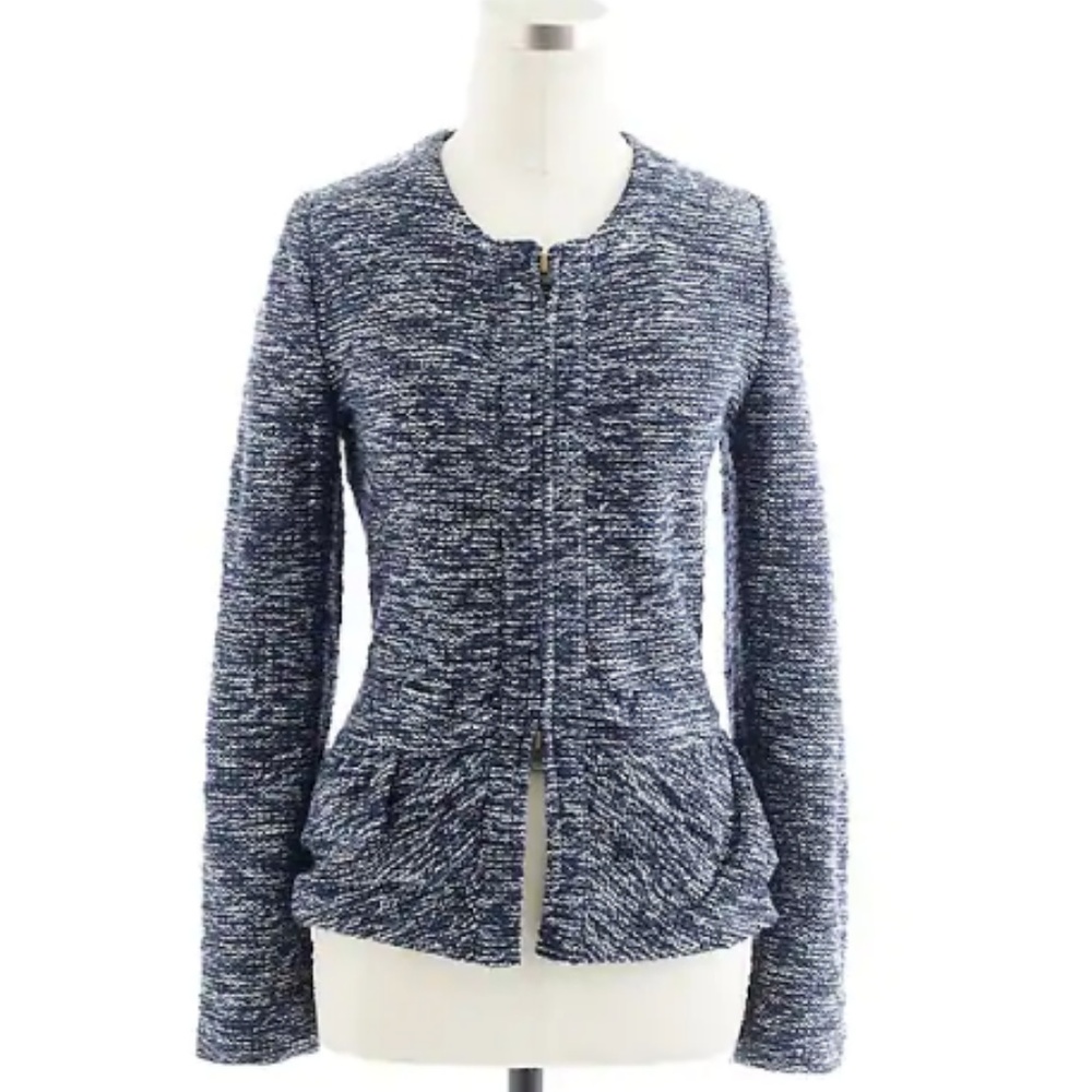 J. Crew Boucle peplum jacket
